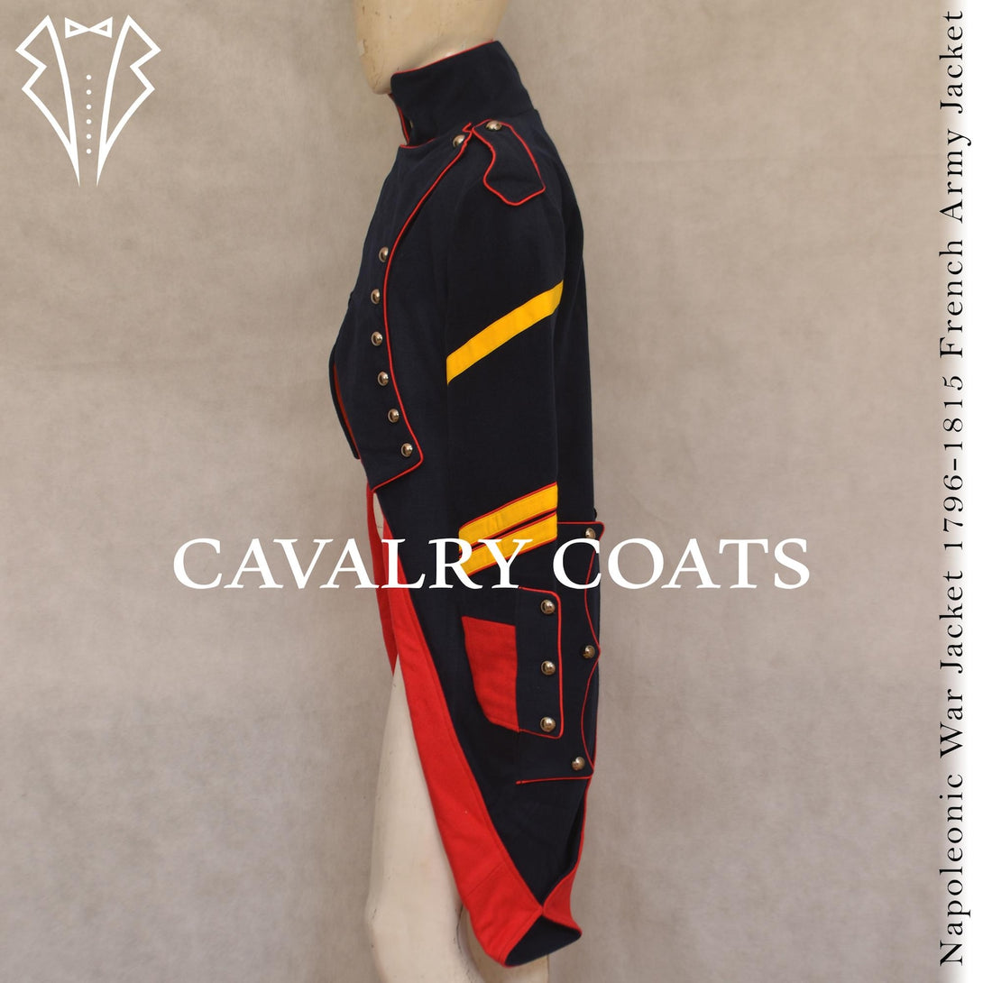 19th-century French military jacket, handcrafted wool coat inspired by Napoleonic artillery regiments.