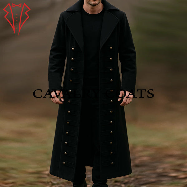 Captain Hook Pirate Jacket Dark Green Trench Coat for Men