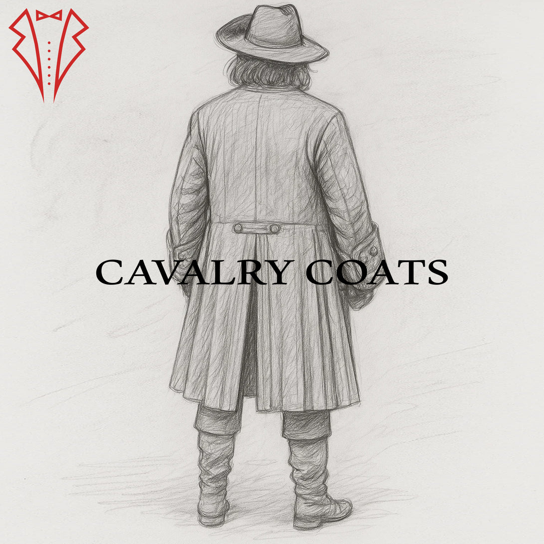 Classic pirate captain overcoat with brass buttons and cuffs