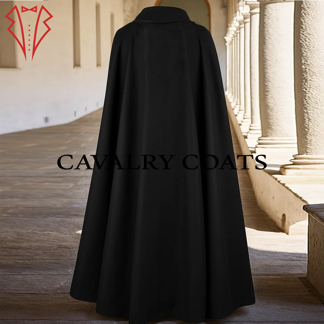 Clergy Robe Black Church Outerwear for Men
Elegant Clerical Cloak Bishop Vestment