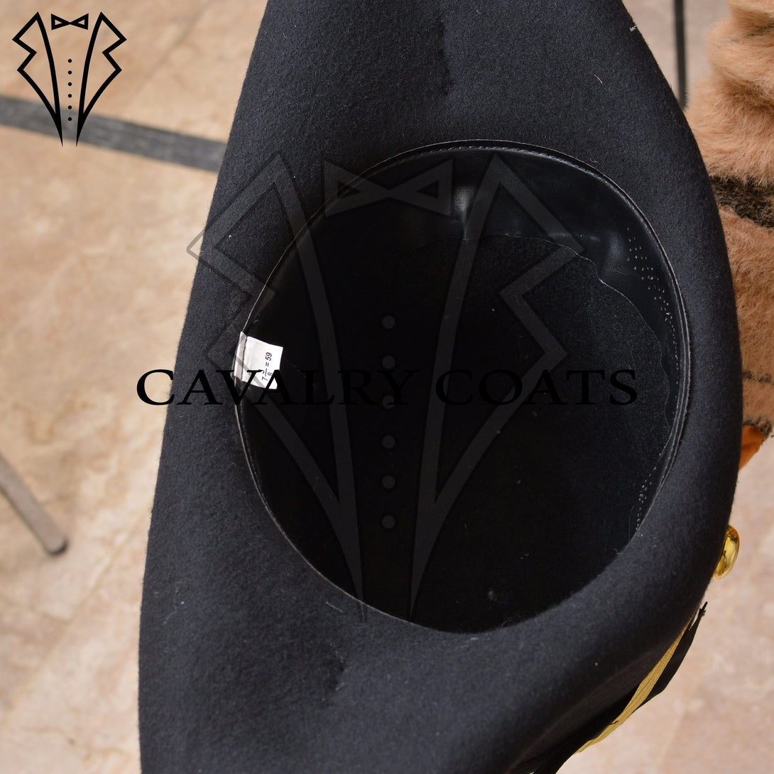 Premium handcrafted black wool bicorn hat for collectors