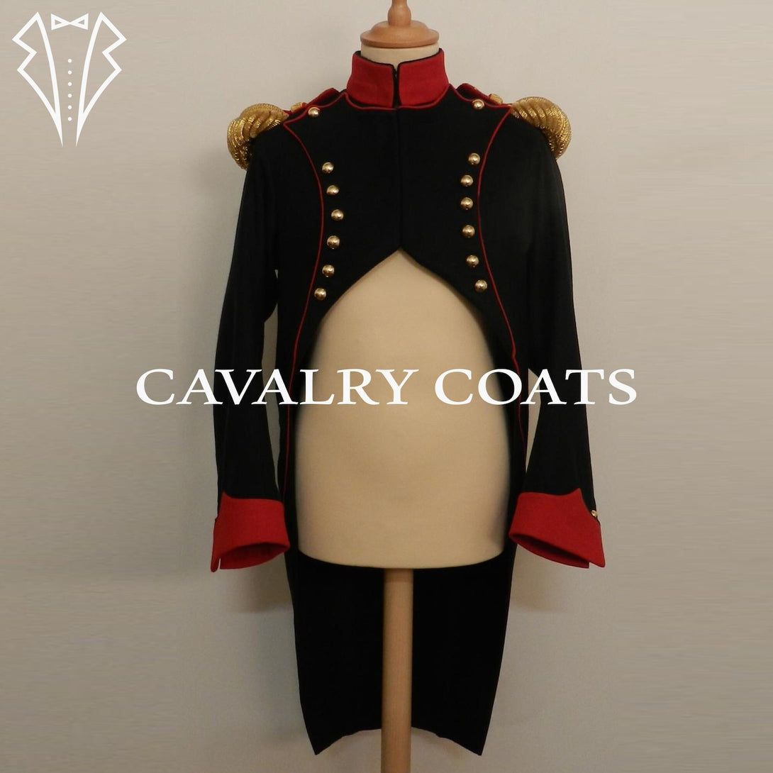 18th-century French Army uniform jacket with gold embroidery and red accents