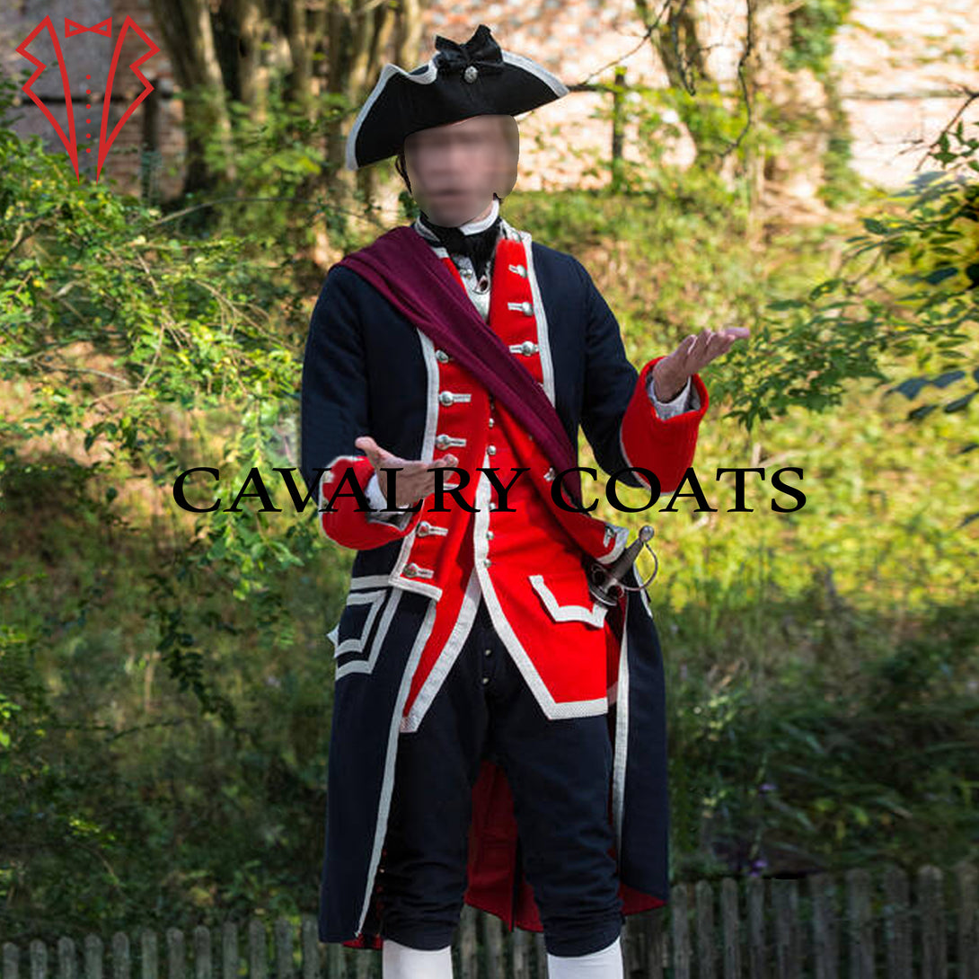 George Washington Uniform Continental Army War Soldier Navy Blue Coat ...