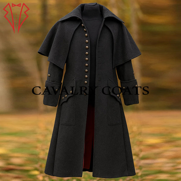 Highwayman Coat for Men Pirate Captain Cosplay Steampunk Overcoat