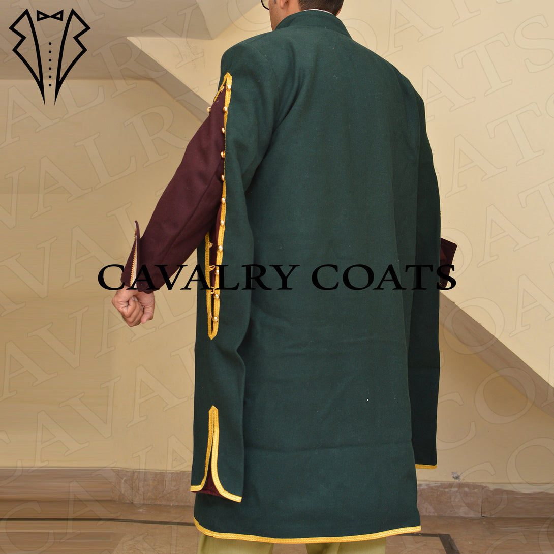 Historical Eastern European soldier uniform with traditional accessories