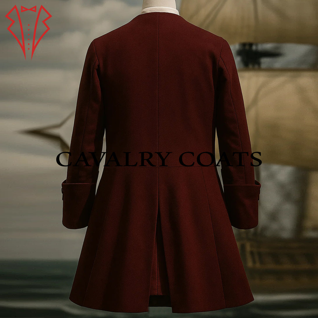 Captain Jack Sparrow Wool Pirate Overcoat Renaissance Style