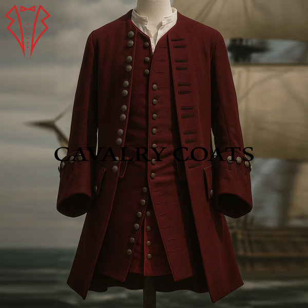 Jack Sparrow Pirate Coat Cosplay Costume Front View