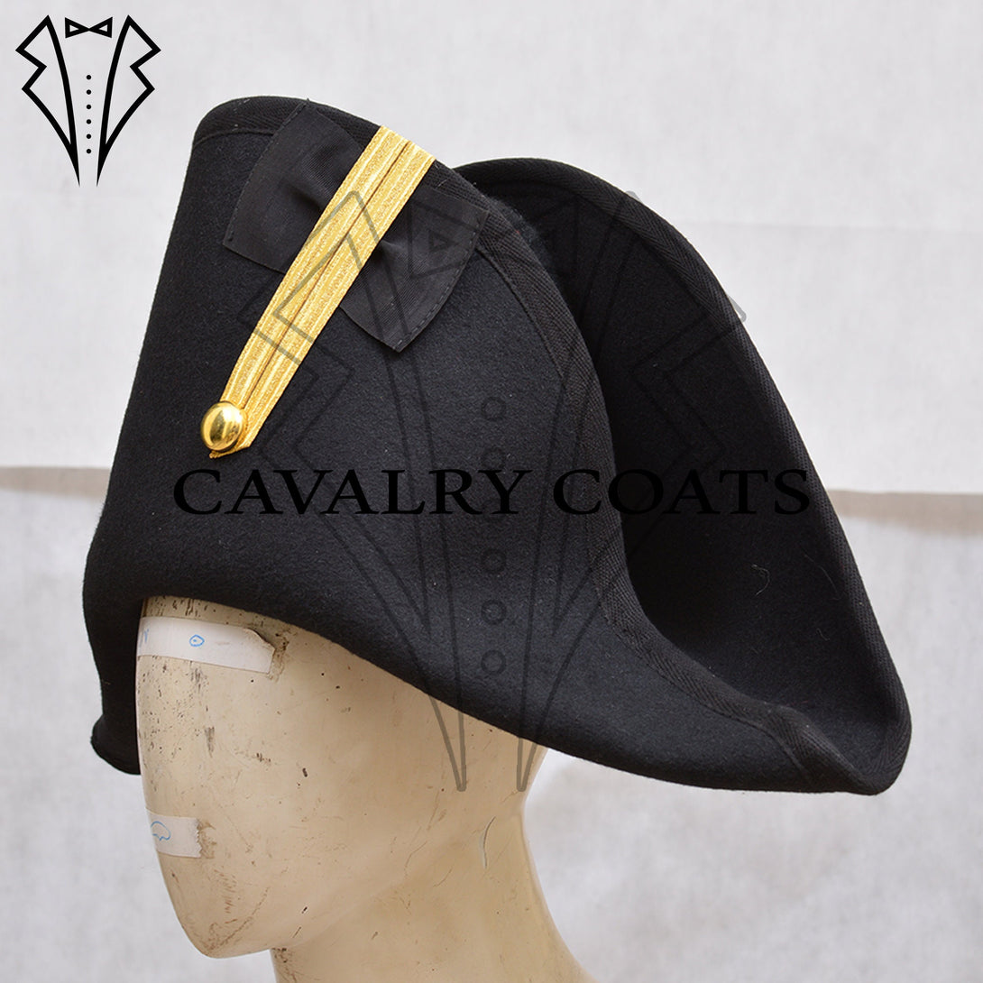 Authentic 18th century wool bicorn hat for military uniforms
