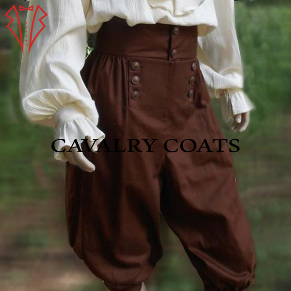 Pirate Captain Knee Breeches Jack Sparrow Style Costume Trousers for Men