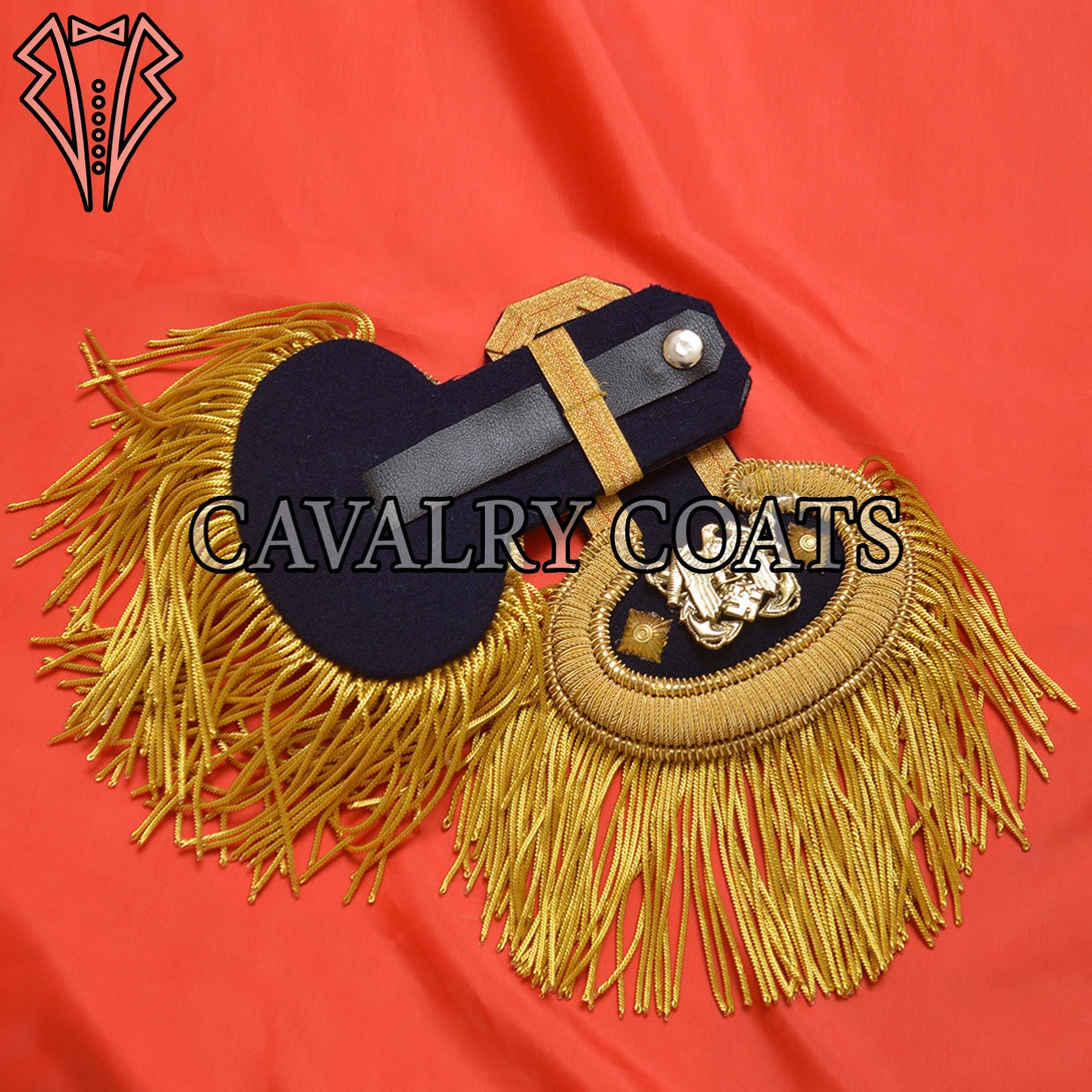 Black and gold navy gala epaulettes for officer dress uniforms
