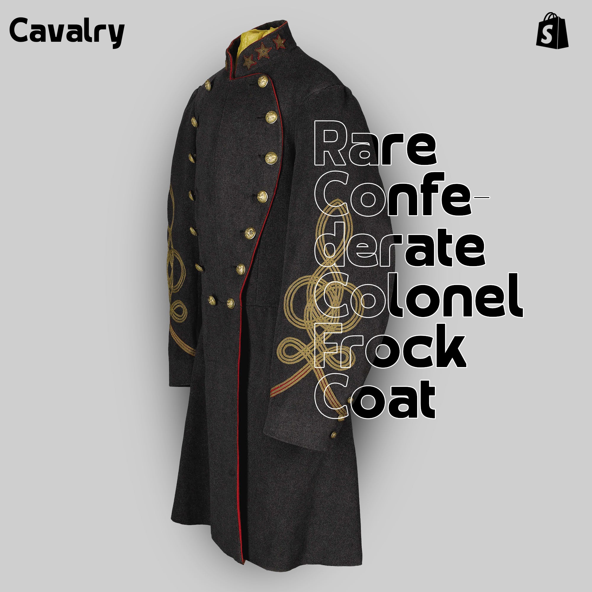 Col Coates Rare Confederate Colonel’s Frock Coat – Civil War Officer Reproduction ...