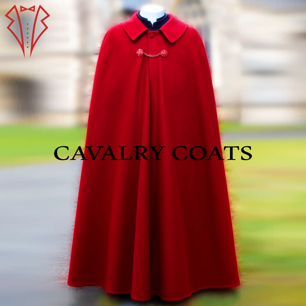 Roman Priest Maroon Wool Cloak – Clerical Vestment with Hood for Monks and Preachers