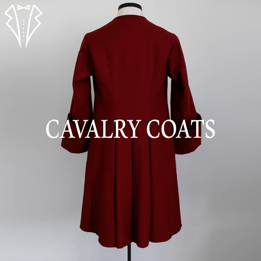 Hook captain inspired maroon wool pirate coat – custom cosplay costume