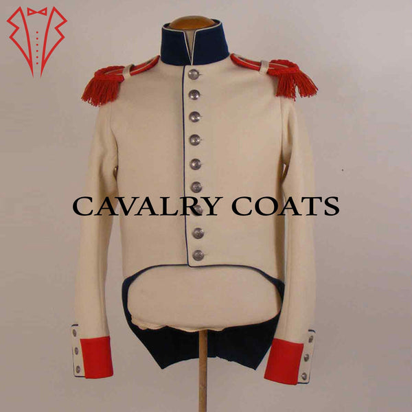 Rifleman's Uniform, British Troop Tailcoat, Off-White Wool Officer Jacket