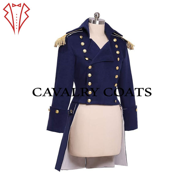 Men's 18th Century Navy Coat, Regency Military Uniform