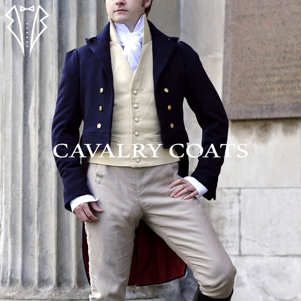 Men's Navy Blue Wool Regency Tailcoat, Victorian Era