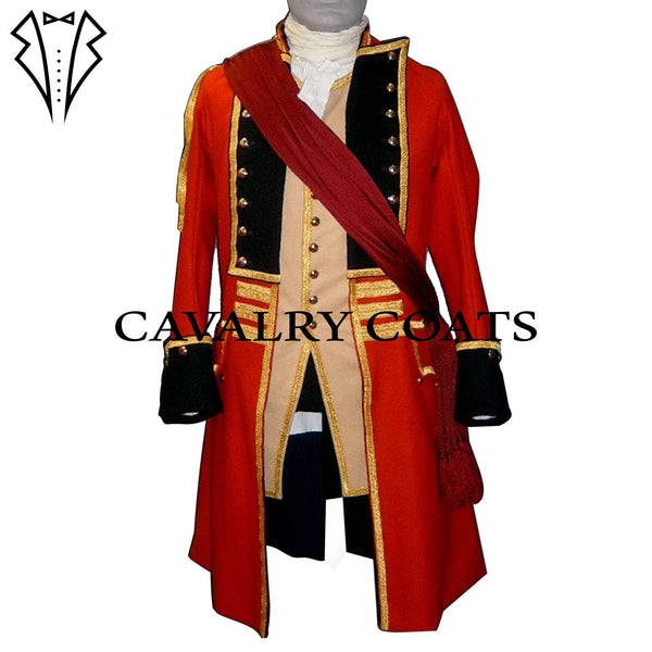 Red Wool British Major General Officer Coldstream Guard Jacket, British Officer Coat