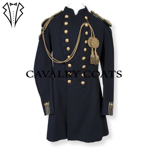 1870s British Army Jacket, Military Frock Coat, Navy Blue Wool Coat