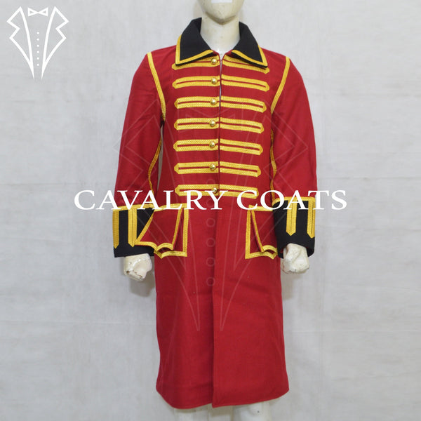 Men's British Military Tunic, Redcoat Uniform, Regimental Jacket in Red Wool