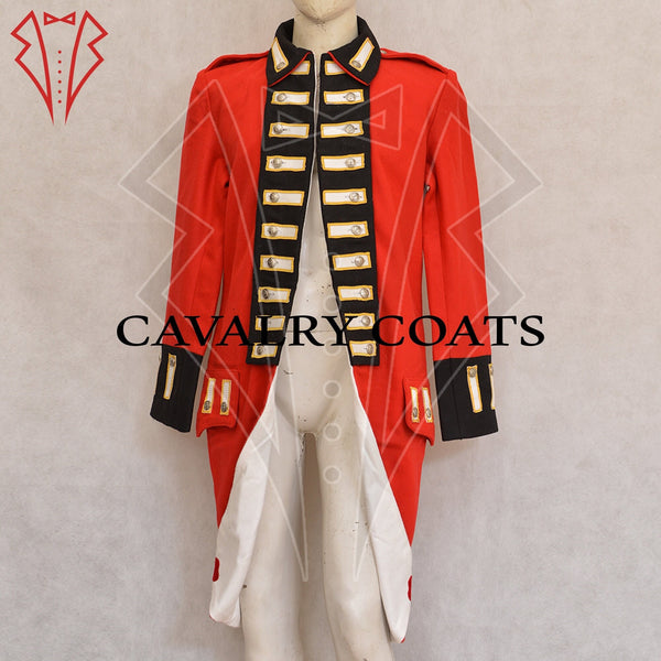 Men's Red Wool British Sergeants Coat, 19th Century Military Officer Tailcoat