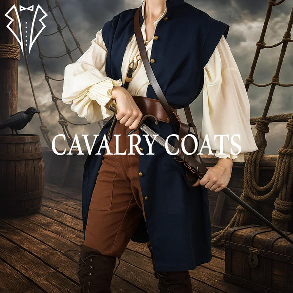 Jack Sparrow inspired pirate captain wool vest in navy blue – historical Caribbean costume