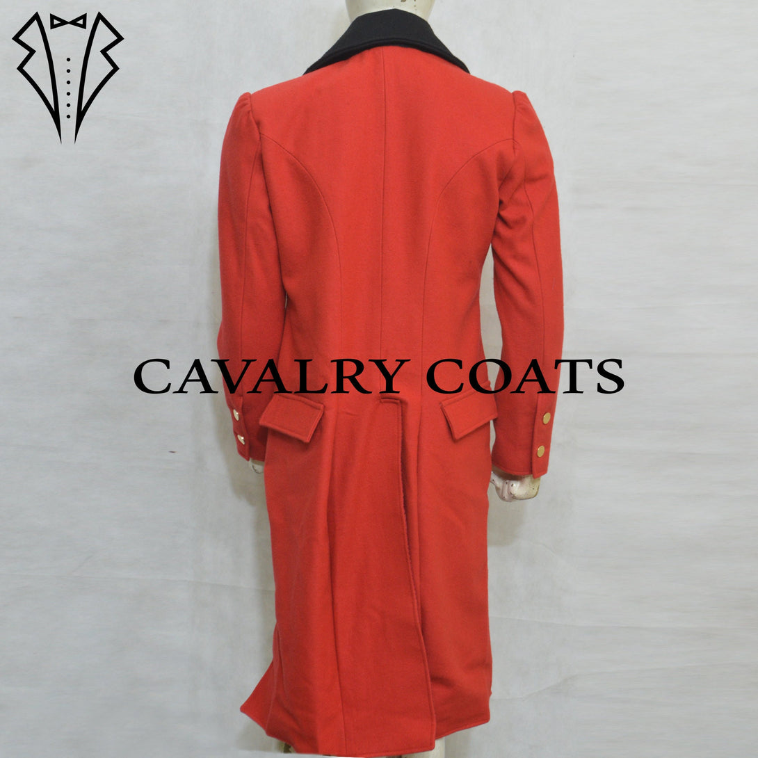 Red wool tailcoat for reenactments and theater costumes